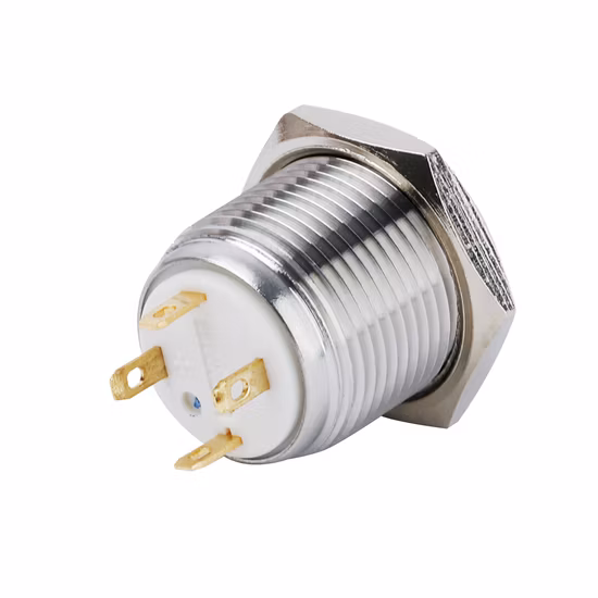 Qn16-A2 3A/250VAC 16mm 2 Screw Feet Momentary Switch Metal Push Button Switch
