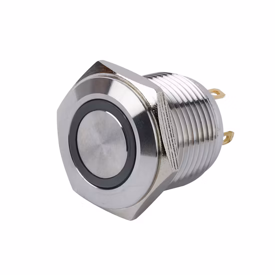 Qn16-A2 3A/250VAC 16mm 2 Screw Feet Momentary Switch Metal Push Button Switch