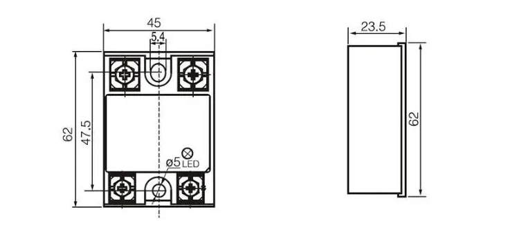 SSR 40A 25A 20A Single Phase 32VDC Input DC Solid State Relay SSR